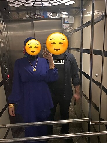 Şaka mavisi tesettür takım