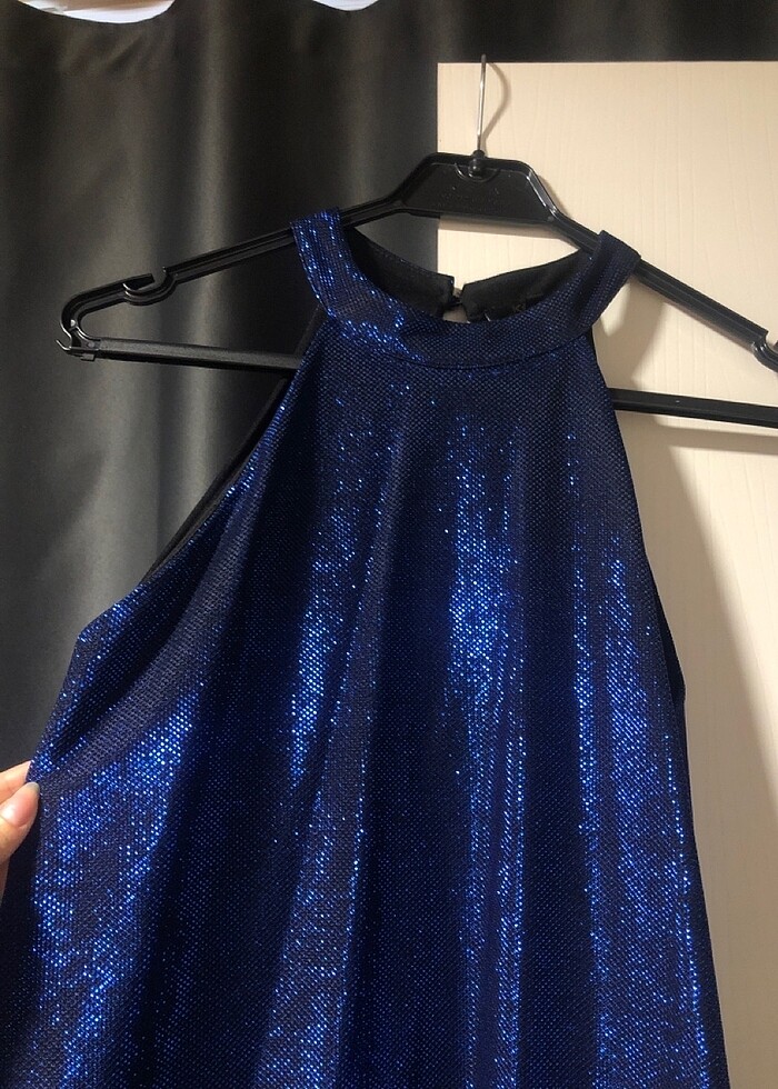Lacivert Işıltılı Abiye - Görsel 2