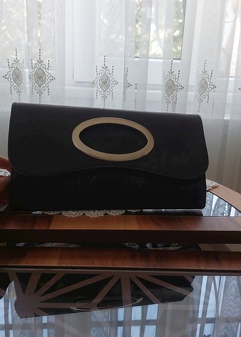 Diger Siyah Deri Kadın Clutch, Portföy Çanta