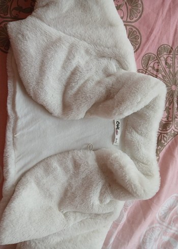 Beyaz Uzun Kollu Straplez Peluş Üst kız çocuk 6 7 yaş