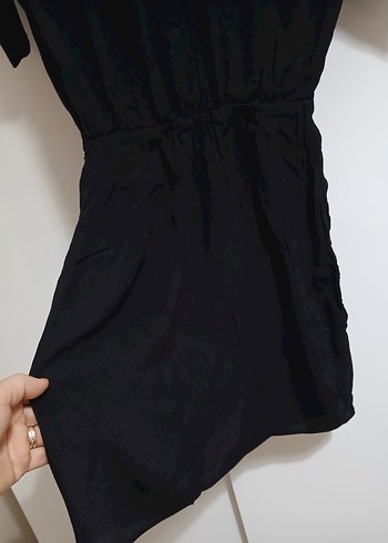 V Yaka Siyah Midi Tunik - Görsel 5