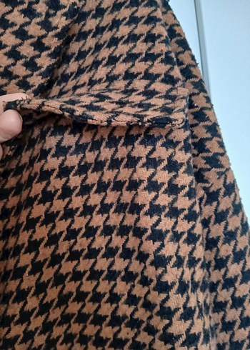 Düğmeli Kahverengi Kadın Midi Ceket - Görsel 3