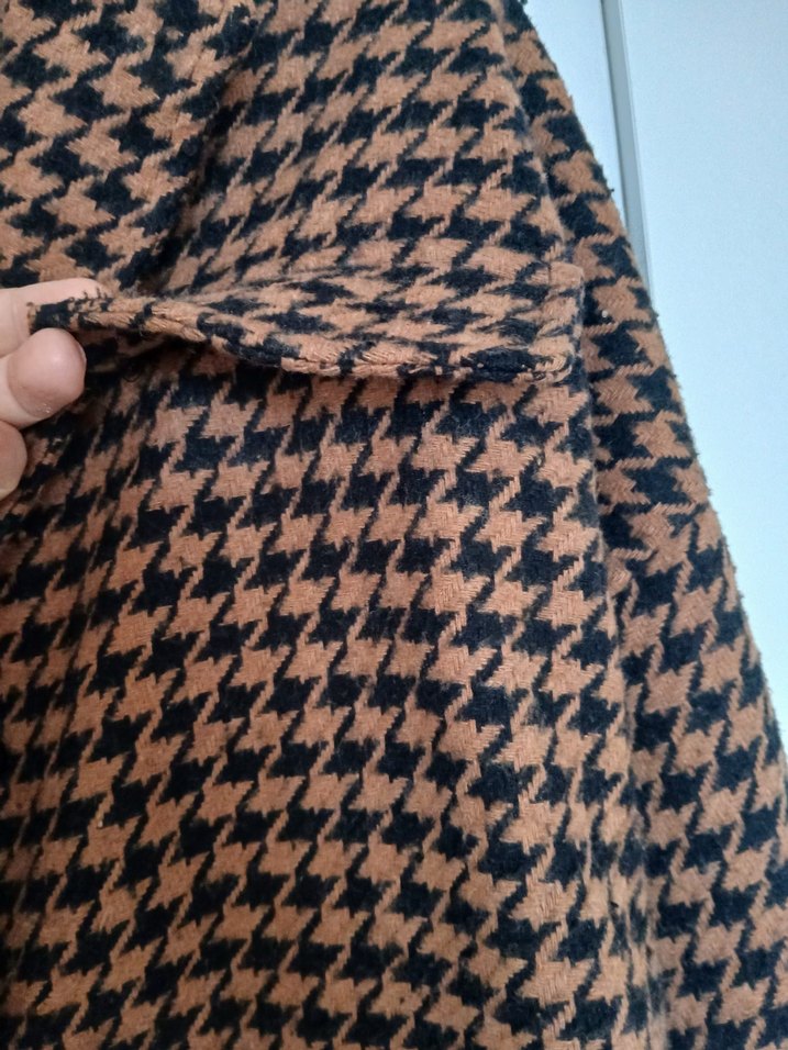 Düğmeli Kahverengi Kadın Midi Ceket - Görsel 3