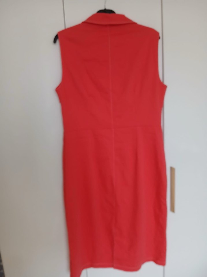 Kırmızı Kemerli Midi Kadın Elbise - Görsel 2