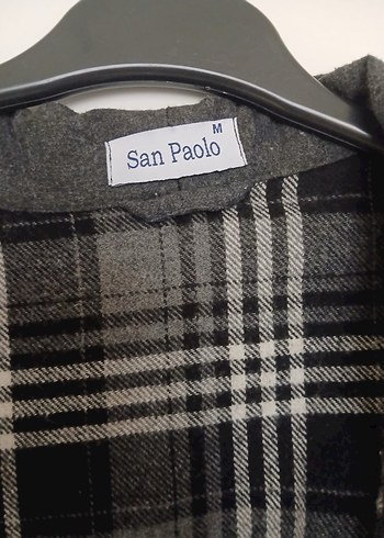 Gri Ekose Desenli Pamuklu Bornoz - Görsel 4