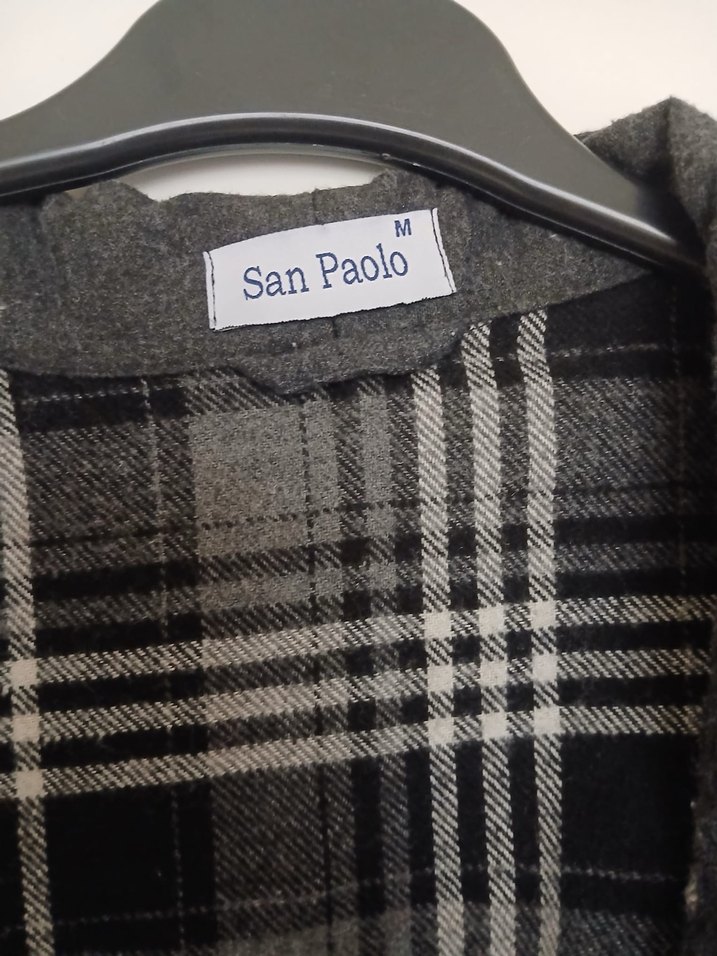 Gri Ekose Desenli Pamuklu Bornoz - Görsel 4