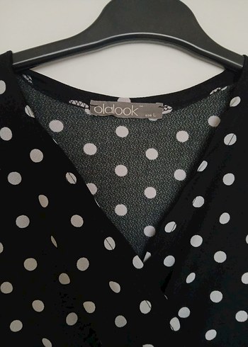 Uzun Kollu Puantiyeli Siyah Midi Elbise - Görsel 5