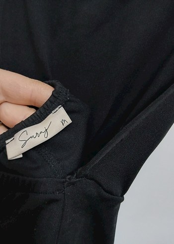 Kadın Siyah İnce Askılı Şort Tulum - Görsel 4