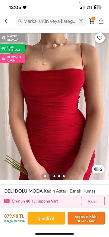 Kırmızı büzgülü straplez ipli mezuniyet elbisesi - Görsel 7