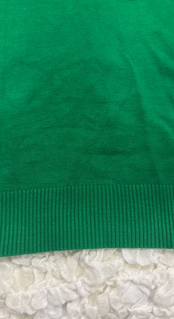 Kadın Yeşil V Yaka Pamuklu Kazak Twist - Görsel 5