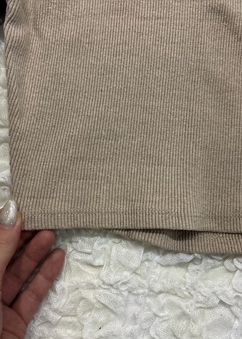 Kadın Bej Uzun Kollu Triko Kazak - Görsel 5