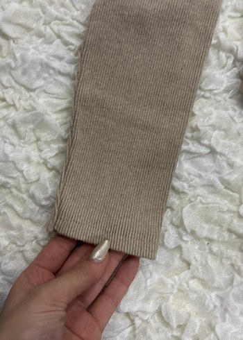 Kadın Bej Uzun Kollu Triko Kazak - Görsel 4