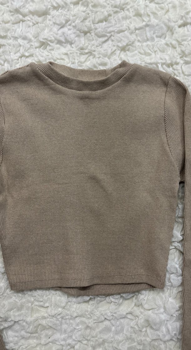 Kadın Bej Uzun Kollu Triko Kazak - Görsel 2