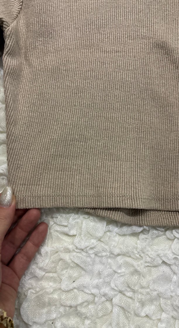 Kadın Bej Uzun Kollu Triko Kazak - Görsel 5