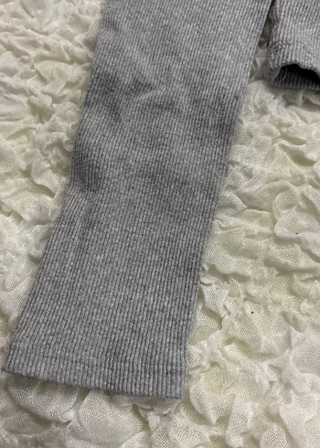 Gri Kadın Uzun Kollu Sweatshirt Crop - Görsel 3