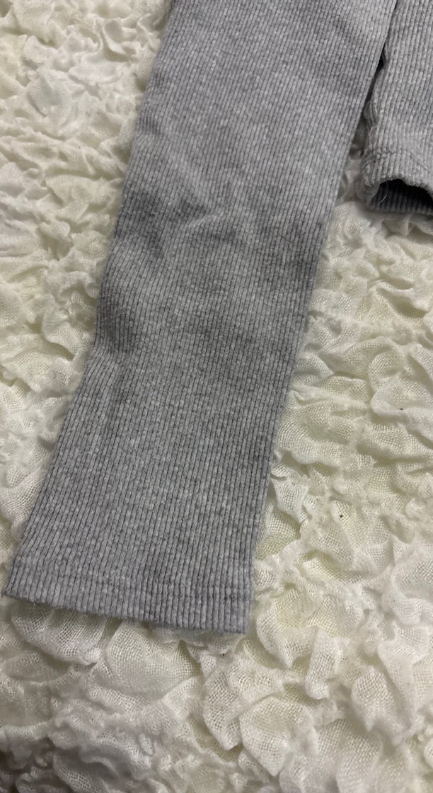 Gri Kadın Uzun Kollu Sweatshirt Crop - Görsel 3