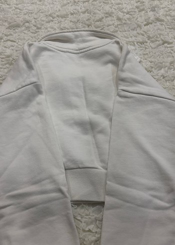 Kadın Beyaz Fermuarlı Yumuşak Sweatshirt - Görsel 6