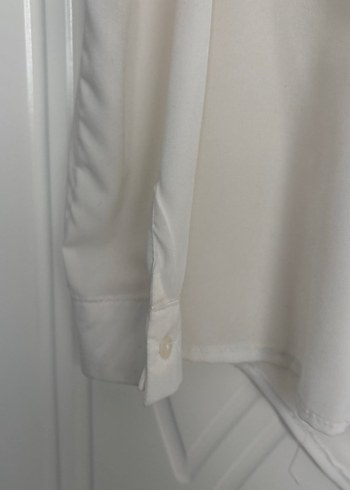 Fermuarlı Beyaz Kadın Gömlek - Görsel 4