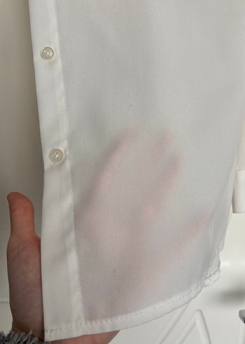 Fermuarlı Beyaz Kadın Gömlek - Görsel 5