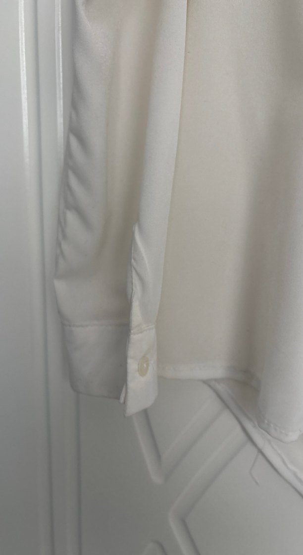 Fermuarlı Beyaz Kadın Gömlek - Görsel 4