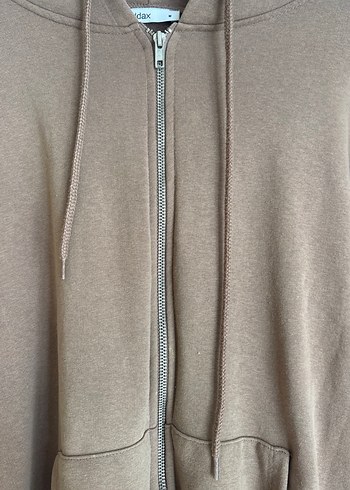 Kadın Kahverengi Fermuarlı Sweatshirt - Görsel 5