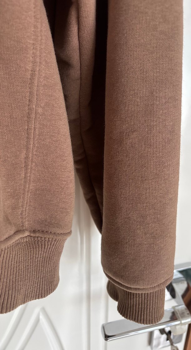 Kadın Kahverengi Fermuarlı Sweatshirt - Görsel 4