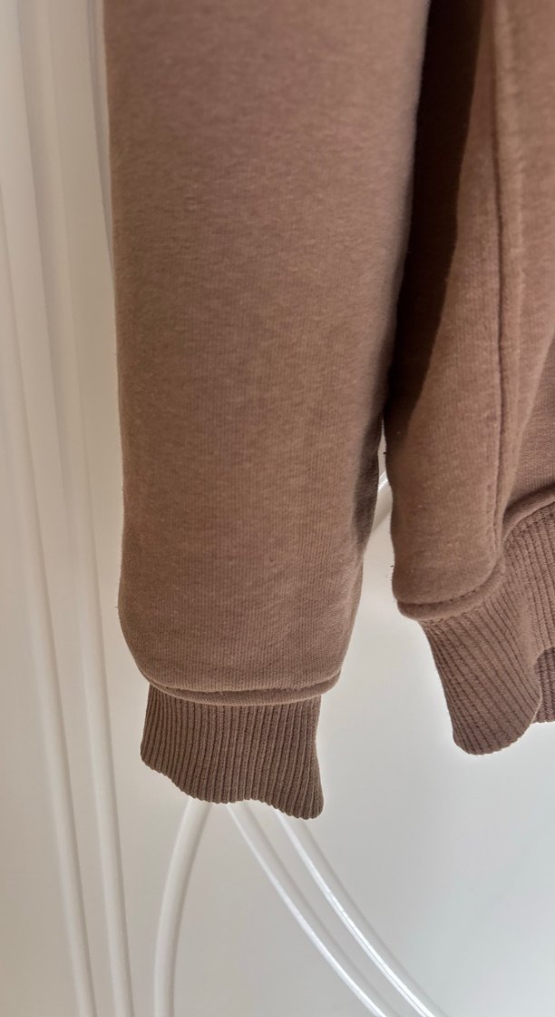 Kadın Kahverengi Fermuarlı Sweatshirt - Görsel 3