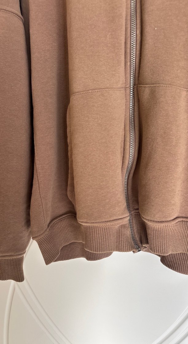 Kadın Kahverengi Fermuarlı Sweatshirt - Görsel 2