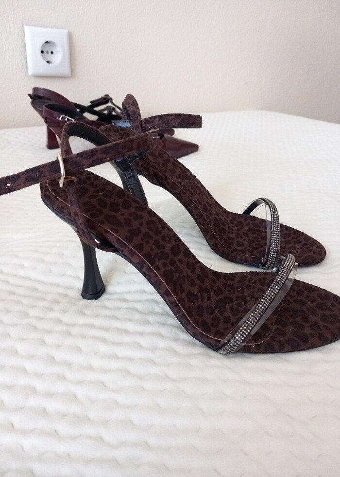 leopar topuklu ayakkabı - Görsel 3