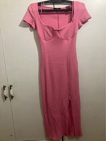 Bershka pembe elbise