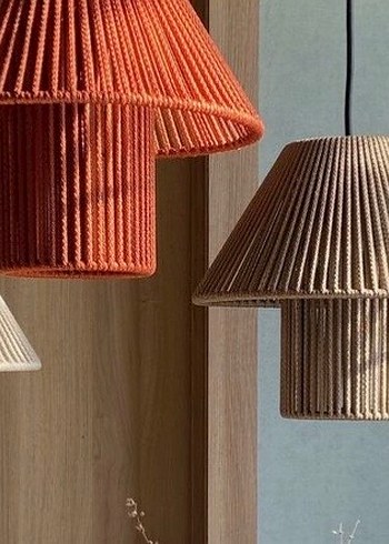 Bej Renkli Katmanlı Tasarımlı Sarkıt Lamba - Görsel 4