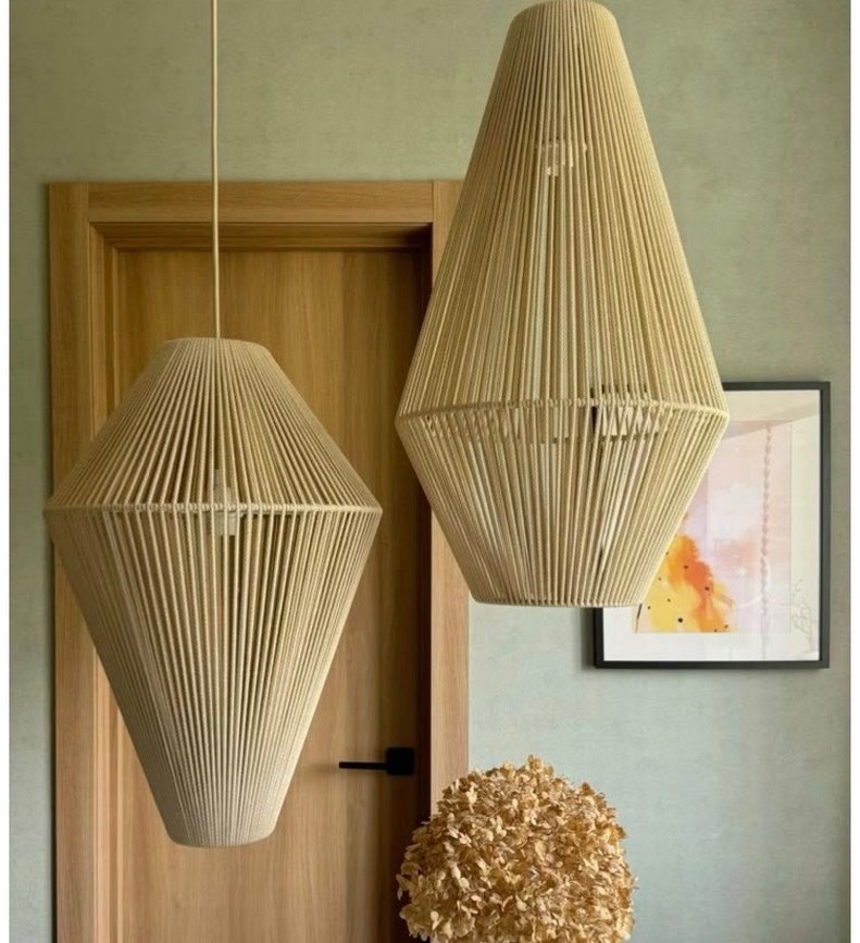 Bej Renkli Katmanlı Tasarımlı Sarkıt Lamba - Görsel 5