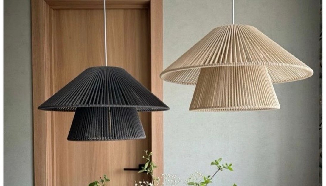 Bej Renkli Katmanlı Tasarımlı Sarkıt Lamba - Görsel 2