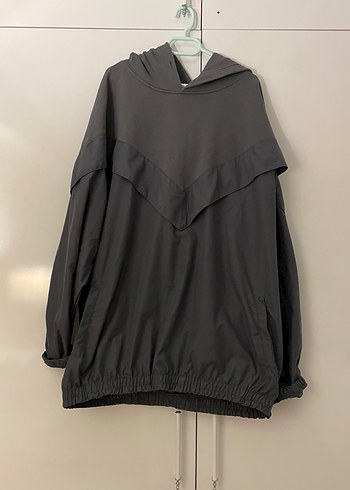 Siyah Midi Boy Salaş Kadın Yağmurluk - Görsel 4