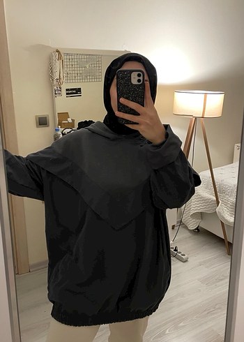 Siyah Midi Boy Salaş Kadın Yağmurluk - Görsel 3