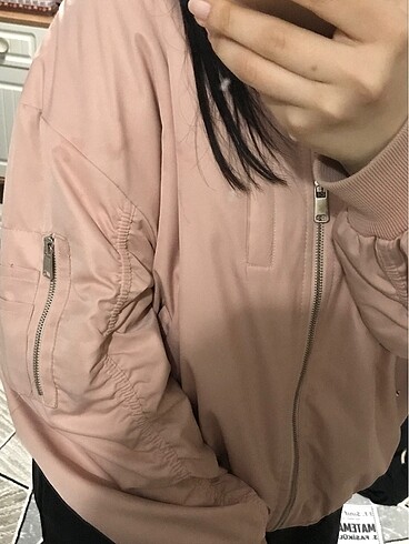 Bershka pudra&pembe renk bomber ceket