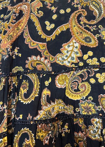 Desenli Bohem Mini Elbise - Görsel 3