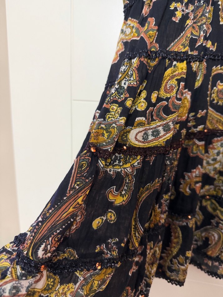 Desenli Bohem Mini Elbise - Görsel 4