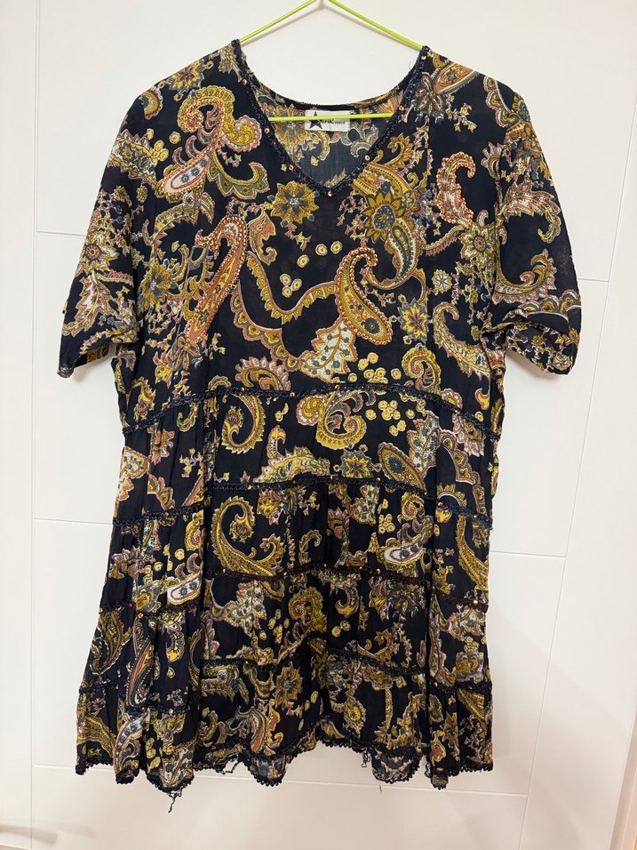 Desenli Bohem Mini Elbise - Görsel 2