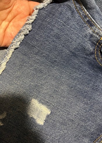 Kadın Lacivert Mini Denim Şort - Görsel 3
