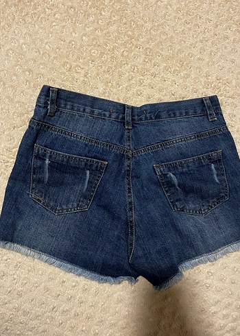 Kadın Lacivert Mini Denim Şort - Görsel 2