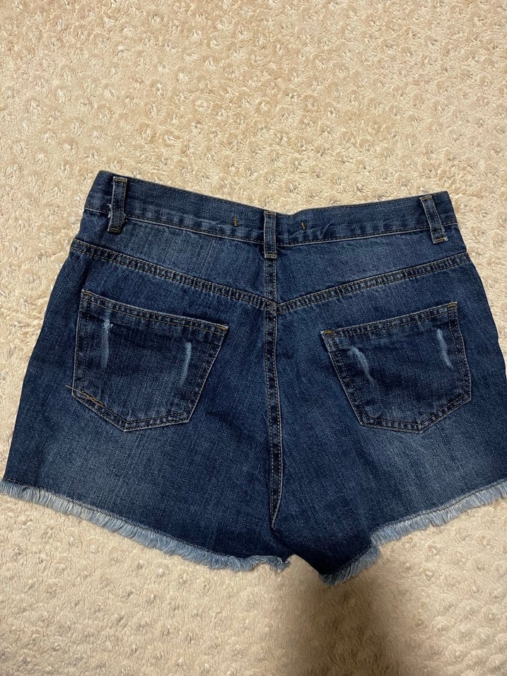 Kadın Lacivert Mini Denim Şort - Görsel 2
