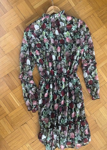 Çiçek Desenli Bohem Uzun Kollu Elbise - Görsel 2