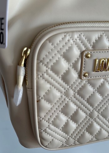 Beden çeşitli Renk Love moschino orjinal Bej Deri Omuz Çantası