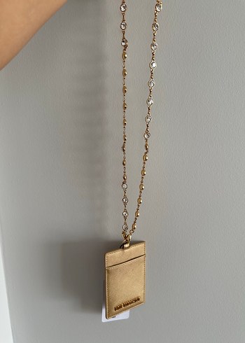 Love Moschino Altın taşlı Zincir Detaylı cüzdan kartlık Seti - Görsel 5