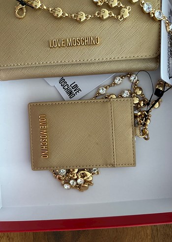 Love Moschino Altın taşlı Zincir Detaylı cüzdan kartlık Seti - Görsel 10