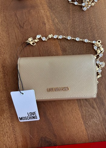 Love Moschino Altın taşlı Zincir Detaylı cüzdan kartlık Seti - Görsel 7