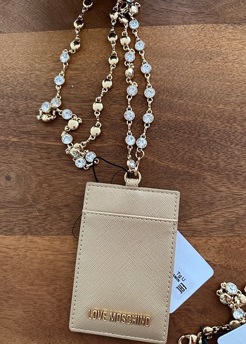 Love Moschino Altın taşlı Zincir Detaylı cüzdan kartlık Seti - Görsel 4