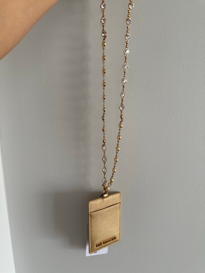 Love Moschino Altın taşlı Zincir Detaylı cüzdan kartlık Seti - Görsel 5