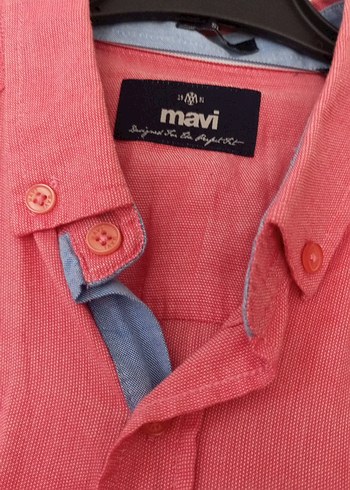 Düğmeli Uzun Kollu Pembe Keten Gömlek - Görsel 2